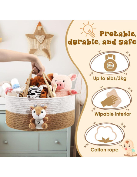 Cesta de Pañales Portátil FoldTier Ciervo Bonito 36x23x17cm