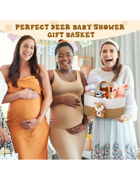 Cesta de Pañales Portátil FoldTier Ciervo Bonito 36x23x17cm