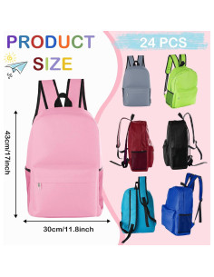 Paquete de 24 mochilas escolares Tevxj 43 cm coloridas 2