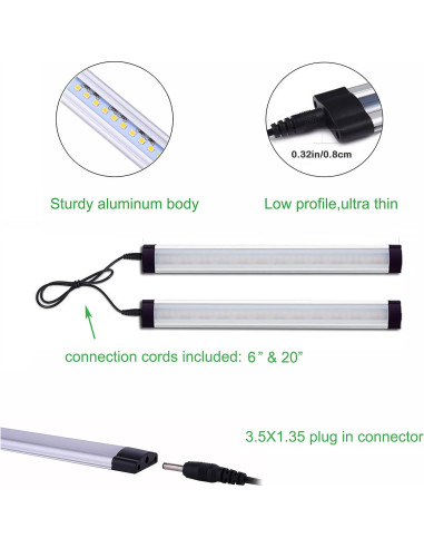Kit de Iluminación LED Bajo Gabinete AIBOO 4 Paneles 12V