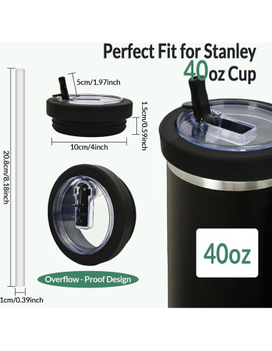 Paquete de 2 Tapas de Silicona para Taza Stanley 40 oz