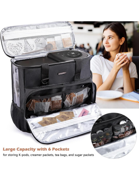 Bolsa de Viaje BAGSPRITE para Cafetera Keurig K-Slim Negra
