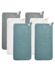 Pañales de Algodón Suave MUKIN - 6 Unidades Gris 50.8x25.4 cm