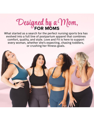 Sostenedor Deportivo de Lactancia Love and Fit Espalda Cruzada - Soporte Bajo-Medio, Banda Gruesa