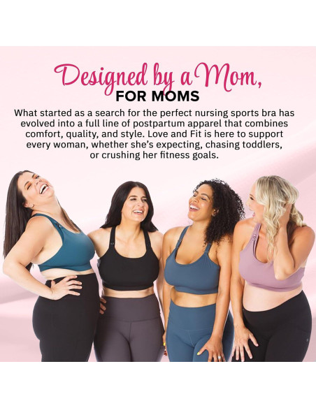 Sostenedor Deportivo de Lactancia Love and Fit Espalda Cruzada - Soporte Bajo-Medio, Banda Gruesa