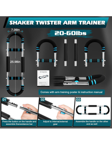 Entrenador de Brazos Twister HUDAEN Ajustable 9-27kg Portátil