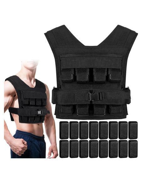 Chaleco con peso ajustable Halfchet 15.88 kg para entrenamiento