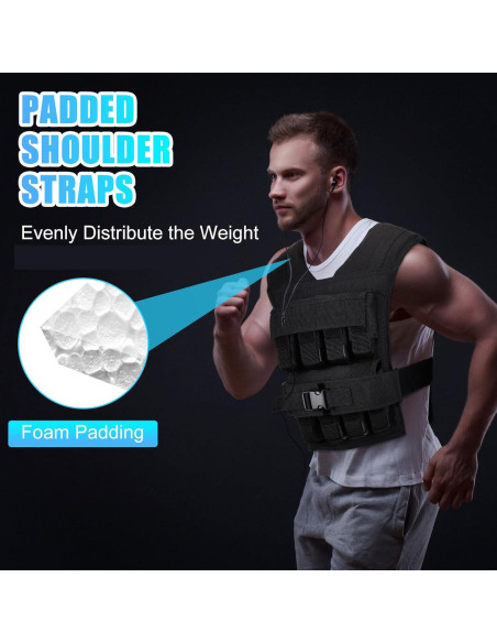 Chaleco con peso ajustable Halfchet 15.88 kg para entrenamiento