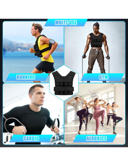 Chaleco con peso ajustable Halfchet 15.88 kg para entrenamiento