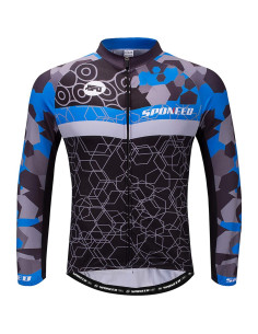 Conjunto de Ciclismo Sponeed Hombre Manga Larga Azul Multi 2