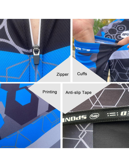 Conjunto de Ciclismo Sponeed Hombre Manga Larga Azul Multi