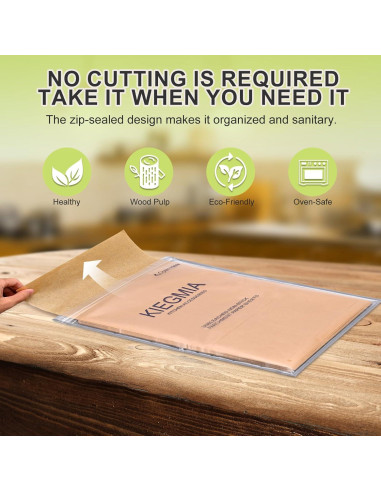 120 Hojas de Papel Pergamino KIEGMIA 22.86 x 33.02 cm Antiadherente