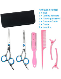 Kit de Tijeras de Corte de Cabello LIGICKY 7 en 1 Acero Inoxidable 2