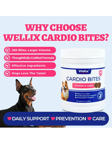 Wellix Cardio Bites 260g - Suplemento para Corazón de Perros