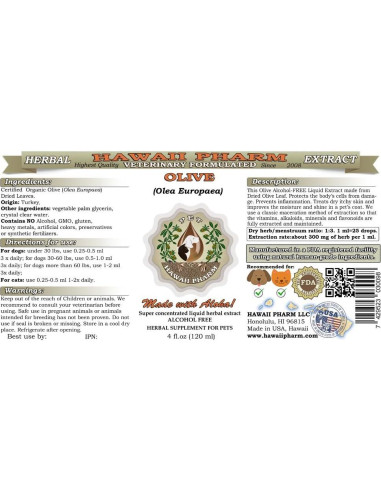 HawaiiPharm Extracto Líquido de Olivo Orgánico 15x113.4g
