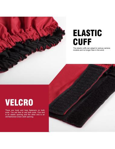 Capucha Profesional eTone 4x5 Tela Oscura Roja Negra 110x120cm