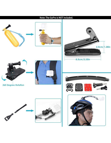 Kit de Accesorios para Cámara de Acción Navitech 60-en-1