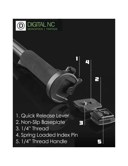 Monopod Profesional Digital Nc 72" (182.9 cm) para Cámaras