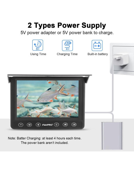 Cámara de Pesca Submarina FishPRO 4.3" HD 1000 TVL Portátil