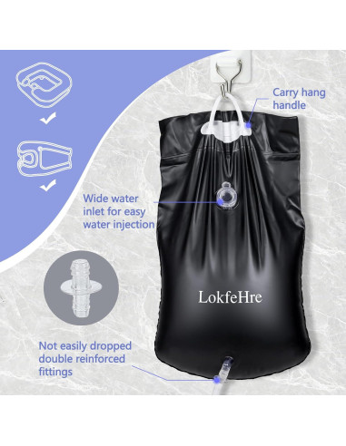 Bolsa de Agua para Ducha LOKFEHRE 9.46L para Cama