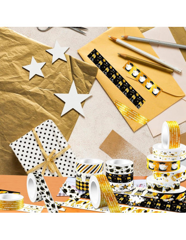 Juego de 12 Rollos de Cinta Washi de Graduación Resflyar 5m