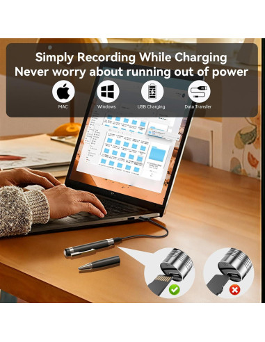 Cámara de Pluma DTCRCH 64GB 1080P HD para Seguridad