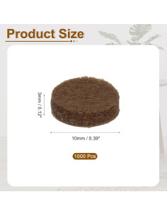 Almohadillas de Fieltro Redondas uxcell 1000Pcs 10mm x 3mm 2