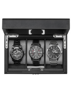 Caja de Relojes ProCase con Cerradura y 3 Compartimentos - Negro