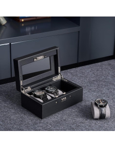 Caja de Relojes ProCase con Cerradura y 3 Compartimentos - Negro 2