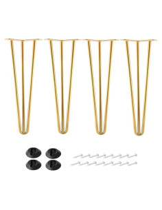 Piernas de Hairpin ALXEH 30 cm Oro - Juego de 4 para Muebles