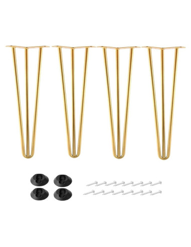 Piernas de Hairpin ALXEH 30 cm Oro - Juego de 4 para Muebles