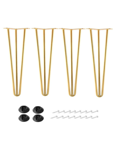 Piernas de Hairpin ALXEH 30 cm Oro - Juego de 4 para Muebles