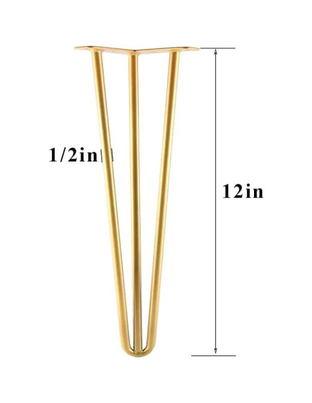 Piernas de Hairpin ALXEH 30 cm Oro - Juego de 4 para Muebles