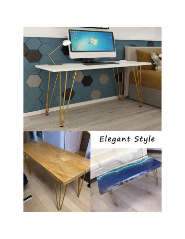 Piernas de Hairpin ALXEH 30 cm Oro - Juego de 4 para Muebles