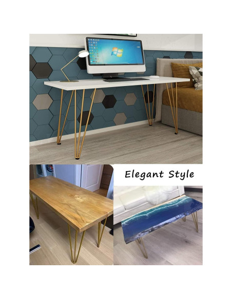 Piernas de Hairpin ALXEH 30 cm Oro - Juego de 4 para Muebles