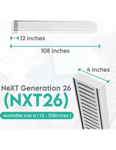 Desagüe Lineal Lauxes 30.48 cm Aluminio Ajustable Plata Seda