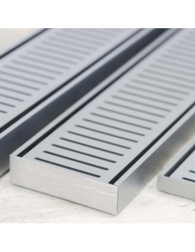 Desagüe Lineal Lauxes 30.48 cm Aluminio Ajustable Plata Seda