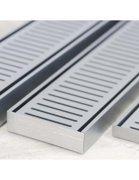 Desagüe Lineal Lauxes 30.48 cm Aluminio Ajustable Plata Seda