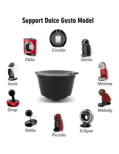 Cápsulas de Café Reutilizables BRBHOM 6 Pcs Negro para D*lce G*sto