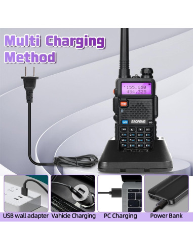 Baofeng M-5R Radio Ham 8W Walkie Talkie Bidireccional