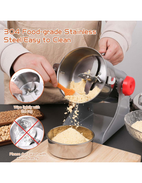 Molino de Grano Eléctrico BI-DTOOL 800g Acero Inoxidable 1800W