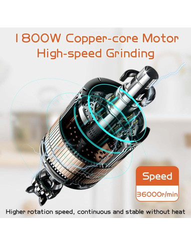 Molino de Grano Eléctrico BI-DTOOL 800g Acero Inoxidable 1800W