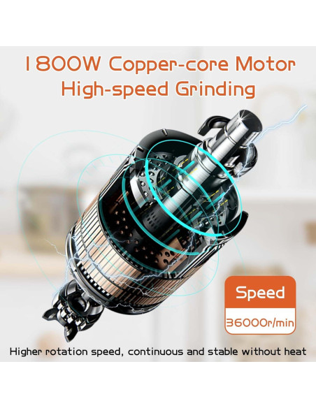 Molino de Grano Eléctrico BI-DTOOL 800g Acero Inoxidable 1800W