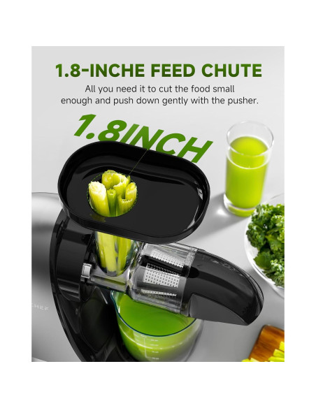 Exprimidor Masticador AMZCHEF ZM1501 Gris 150W Fácil Limpieza