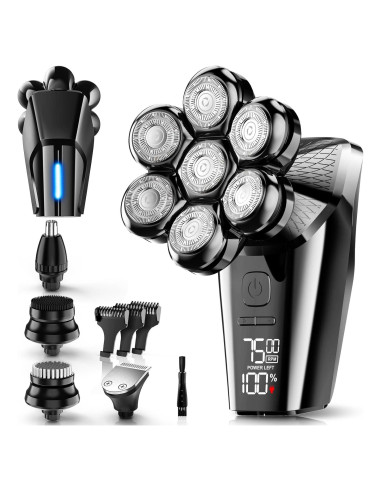 Afeitadora eléctrica Hexus para hombres calvos IPX7 5 en 1