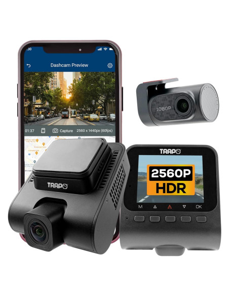 Cámara Dash Trapo S650 Doble Lente 2K HDR GPS Wi-Fi