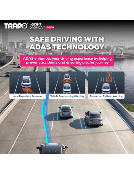 Cámara Dash Trapo S650 Doble Lente 2K HDR GPS Wi-Fi