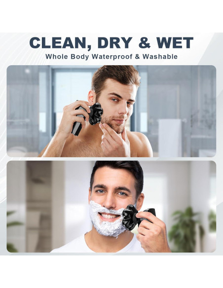 Afeitadora eléctrica Hexus para hombres calvos IPX7 5 en 1