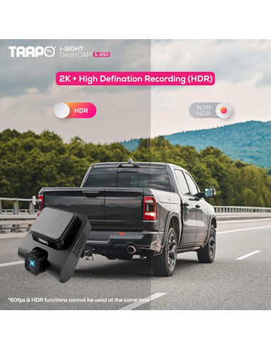 Cámara Dash Trapo S650 Doble Lente 2K HDR GPS Wi-Fi