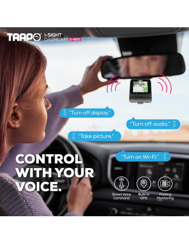 Cámara Dash Trapo S650 Doble Lente 2K HDR GPS Wi-Fi